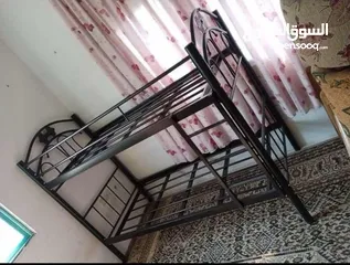  5 تخت  طابقين حديد ثقيل متوفر الوان اسود وابيض وزهري فقط