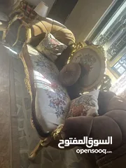  6 طقم كنب غرفة ضيوف مع طاولة سفرة مصري