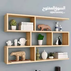  2 رفوف خشب شاشه ومطبخ وحمام وديكور حائط وستاند مكياج وجلاتين وغيره