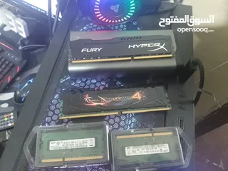  1 رامات ddr3  لابتوب و بي سي جيمينج و ddr4 بي سي  جيمينج التفاصيل الباقية بالوصف