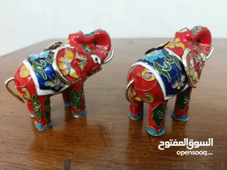  3 An old cloisonné elephant