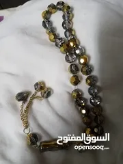  2 مسبحه من كريستال طبيعي مطعم بماء ذهب تخفيض سعر بمناسبه شهر رمضان