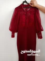  4 فستان طويل قصة سمكة لون خمري مقاس L للبيع