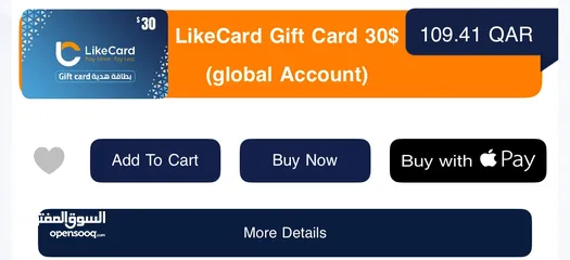  1 مطلوب بطاقة لايك كارد 30 دولار مقابل 40 دولار