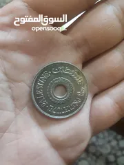  7 عمله من النحاس والنيكل فلسطينيه نادرة 1927