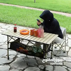  6 طقم طاولة المنيوم قابل للطي مع اربع كراسي خفيف الوزن متين طي سريع مناسب للتخييم حقيبة تخزين عملية