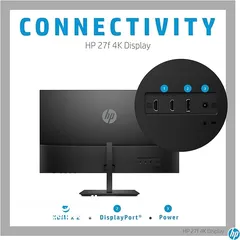  2 شاشة HP دقة الوضوح 4K شبه جديد بسعر عرطة