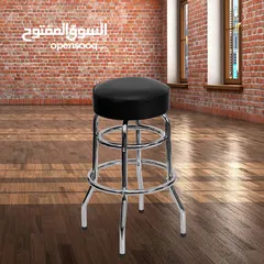  10 ترينيتي كرسي بار دوار من الكروم، لمسة نهائية من الكروم شديد اللمعان مع هيكل حلقة مزدوجة للقوة والثب