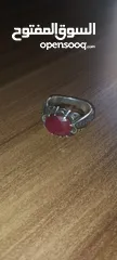  1 خاتم ياقوت افريقي فاخر ونادر جدا قديم صياغه درويش صياغه ثقيله جدا خاتم مارح تلاقي مثلو فضة 925