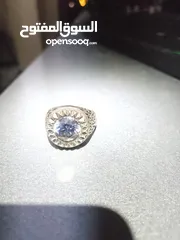 1 خاتم فضه 925 موزنايت حبة راهيه