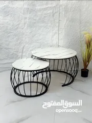  6 بكج طاولتين دائري ابيض وذهبي بكج طاولتين دائري ابيض واسود بكج طاولتين دائري اسود واسود .