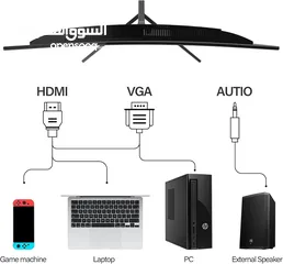  7 شاشة العاب 24 انش 100Hz FHD 1080P منحنية مع HDMI VGA للكمبيوتر للمنزل والمكتب والالعاب من جوفولك