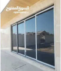  1 واجها المنيوم دبل جلاس بحال الوكاله لون ابيض  4 ضرف