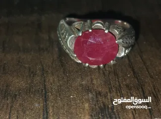  2 خاتم ياقوت افريقي فاخر ونادر جدا أنتيك صياغه درويش صياغه ثقيله جدا خاتم مارح تلاقي مثلو فضة 925