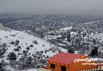  1 كوخ خشبي غرفتين نوم وصالون وحمام ومطبخ وثلاجه وشاشه ومكيف وغاز وساحه خارجيه مع اطلاله مميزه