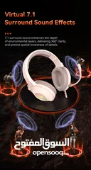  15 Meetion HP012 RGB 7.1 Virtual Surround Sound Gaming Headset USB -White سماعات لون ابيض