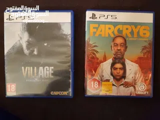  1 farcry 6 + resident evil village ps5 cd+ pes ps4