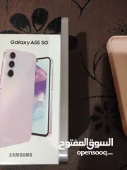  4 سامسونج جالاكسي A55  128 giga بحاله الوكاله  سعر مغري جدا لون نهدي مميز بسعر مغري 169