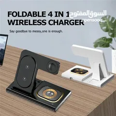  2 Foldable Magnetic Wireless Charger Multipurpose 3 In 1 Fast Charging Stand For Phone Earphone Smart