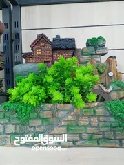  24 منظر ديكور نوافير شلال نافوره مع   كرستاله دواره  مضيئه