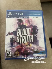  1 لعبة  blood and truth للبيع لجهاز الكونسل PlayStation 4 ps4 وابضا تنفع لجهاز  ps5  PlayStation  5
