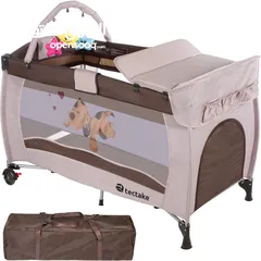  1 سرير السفر القابل للطي مع طاولة تغيير الحفاضات – الأمان والراحة في كل رحلة مع Island Toys