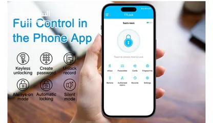  6 قفل ذكي ‏Razuvious، قفل باب ببصمة الإصبع،قفل دخول بدون مفتاح، تطبيق مجاني، بطاقة IC، للمنزل والمكتب