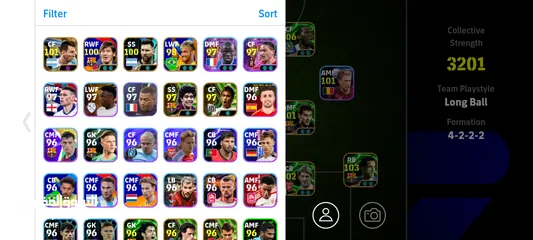  3 حساب بيس موبايل efootball ماكس قوي قابل للتفاوض