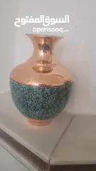  1 Turquoise copper vase-مزهرية من النحاس الفيروزي