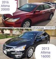  1 Nissan Altima 2016(Red), 2013(Black), 2016(Brown)  Dial for Watsap or call.