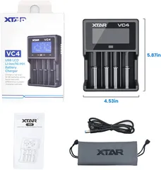  4 شاحن بطاريات رباعي ليثيوم 3.7 فولت 3.7V Battery Charger