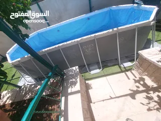  2 المسبح العملاق بطول 610سم من شركة INTEX PRISM FRAME الأمريكية الاعلى جودة والاولى في العالم في صناعة