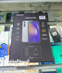  2 مستعمل ايام بجلاتين Samsung A54 5G رام 16 جيجا 256 أغراضة والكرتونه الأصلية مع بكج متوفر توصيل