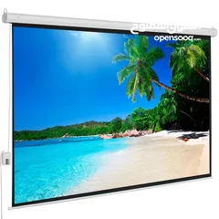  1 Motorized Projector Screen Wall Mount (240cmx240cm) with Remote شاشة بروجكتور مع ريموت