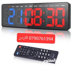  20 تايمر جيم مؤقت رياضي ساعات ديجتال صالات رياضية للياقة البدنية بشاشة كبيرة مع جهاز تحكم عن بعد لتماري