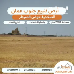  2 أرض مميزة للبيع بالقرب من جسر المطار الصلاحية حوض المنيطر على شارع ال 40 المؤدي الى مادبا 7530 متر