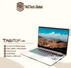  1 laptop TAGITOP UNI  مستعمل بحالت الجديد (عليه خدوش من الخلف)