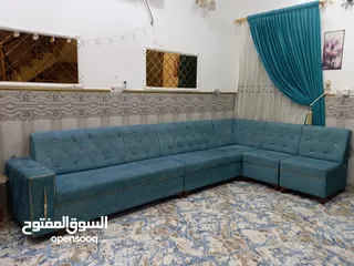  2 نصف تخم قنفات مع سيت صالون مع برده   وبيه مجال بسيط