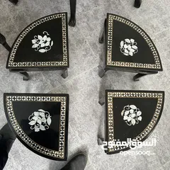  6 طاولات  خشب مطعم بالصدف