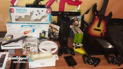  1 اجهزة XBOX 360 مع اكسسورات العاب Nintendo Wii