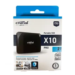  1 Crucial SSD 2TB X10 Pro 2TB USB 3.2 2100 MB / Second اسرع وافضل SSD