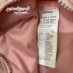  4 حقيبة Miniso أصلية لون زهري. للبنات والصبايا. مناسبة للاستخدام والطلعات اليومية