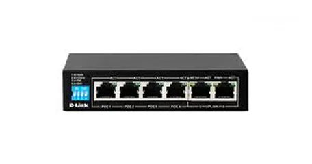  7 D-link Des-F1006P-E-PORT 10/100 SWITCH WITH 4 POE PORTS AND 2 UPLINK PORTS سويتج دي لينك