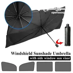  4 مظلة قابلة للطي للسيارة لمقاومة أشعة الشمس المباشرة وعزل حراري لتقليل درجة الحرارة داخل السيارة بشكل