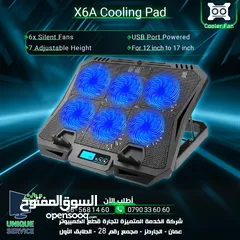  1 مروحة تبريد قاعده مراوح لابتوب تاب X6A Gaming Cooling Pad