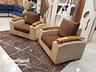  3 طقم كنب modern وارد شهوان 7 مقاعد  راقي جداً خشب سويد بالكامل و بلوط خارجي
