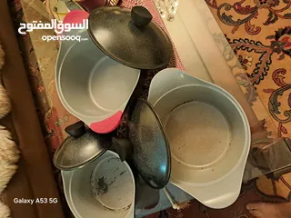  4 طقم طناجر قرانيت اسود