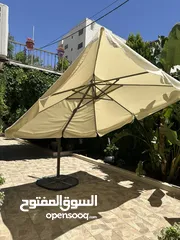  4 للبيع: مظلة حديقة خارجية - مستعمل بحالة ممتازة – 3 متر مع قاعدة!