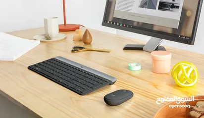  3 لوحة مفاتيح و ماوس لاسلكيان Logitech MK470 SLIM  من لوجيتك جديده  بسعر حرق