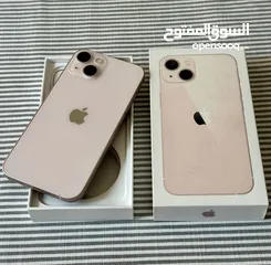  5 iPhone 13 pink 128GB used like new  250JD